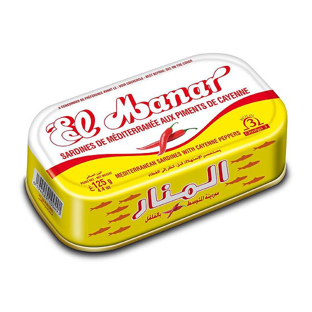 El Manar Sardinen Scharf 125g