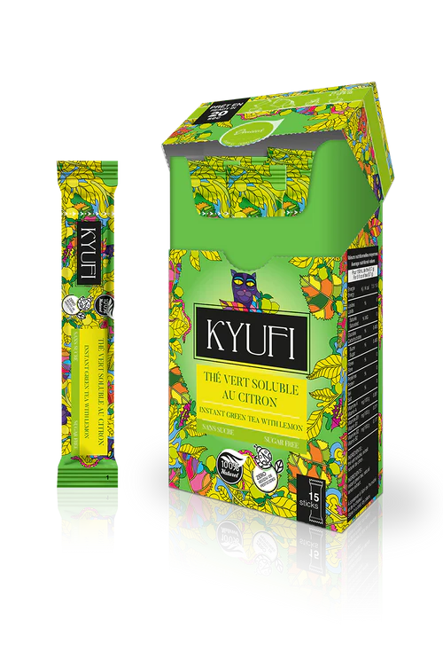 Kyufi Instant Grüner Tee und Zitrone - Ohne Zucker