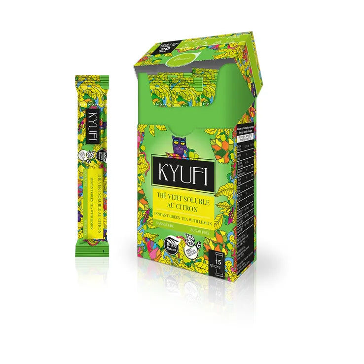 Kyufi Instant Grüner Tee und Zitrone - Ohne Zucker