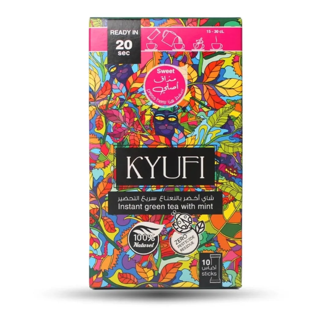 Kyufi Instant Grüner Tee und Minze - Mit Zucker